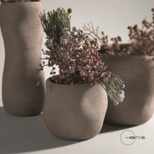 Ваза от теракота 19х17см Gorem Taupe